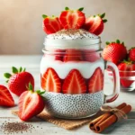 Recept za fit sladico:  Jogurtov parfait z jagodami in chia semeni